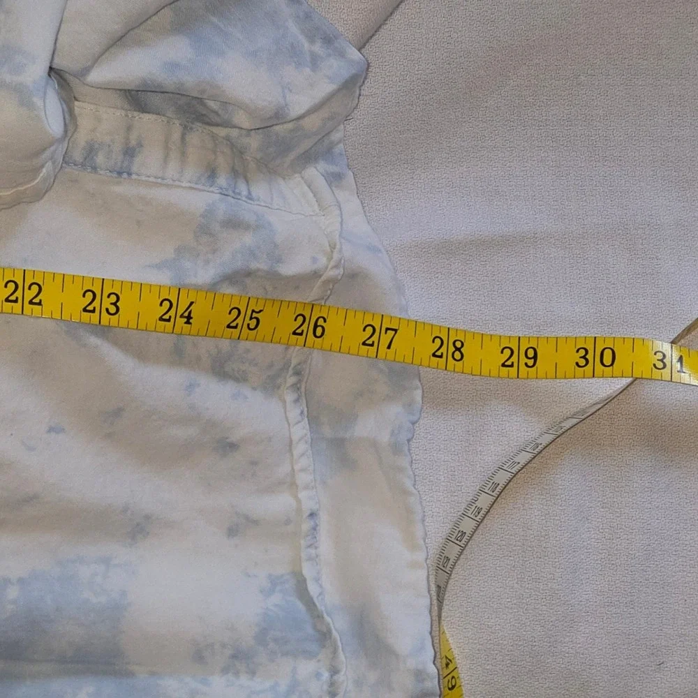 Vintage America Blues Button Down Women L Blue Excellent Tie Dye Roll Tab‎ Boho